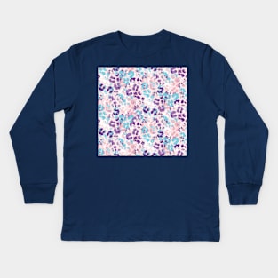 Pastel Splashed Flowers Kids Long Sleeve T-Shirt